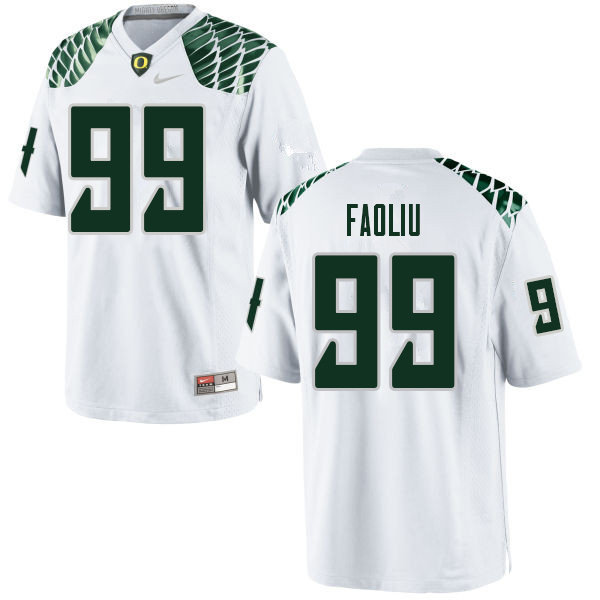Men #99 Austin Faoliu Oregn Ducks College Football Jerseys Sale-White - Click Image to Close